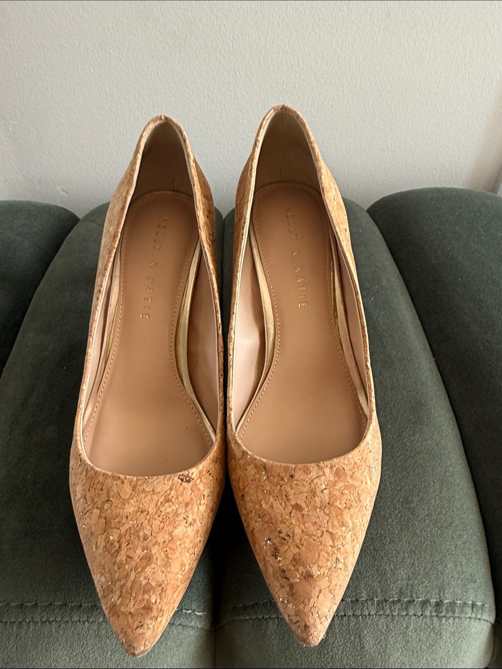 Kelly & Katie Cork Pointed Flats in Tan